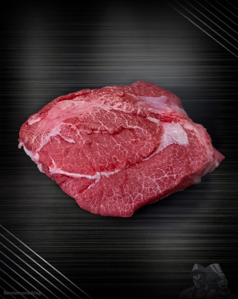 Fläminger Kalbsbäckchen aus Berlin-Brandenburg auf Metallplatte roh