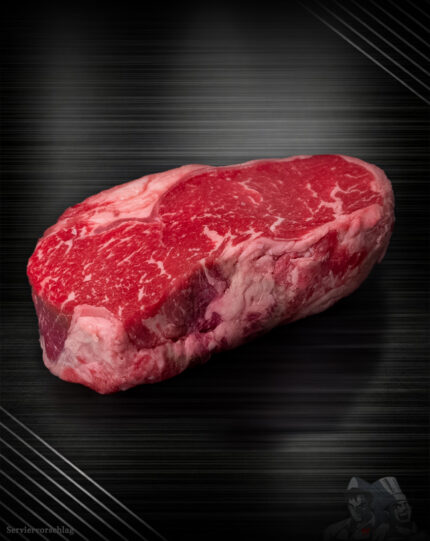 Rumpsteak Creekstone Farms USDA Prime auf edlem Hinztergrund