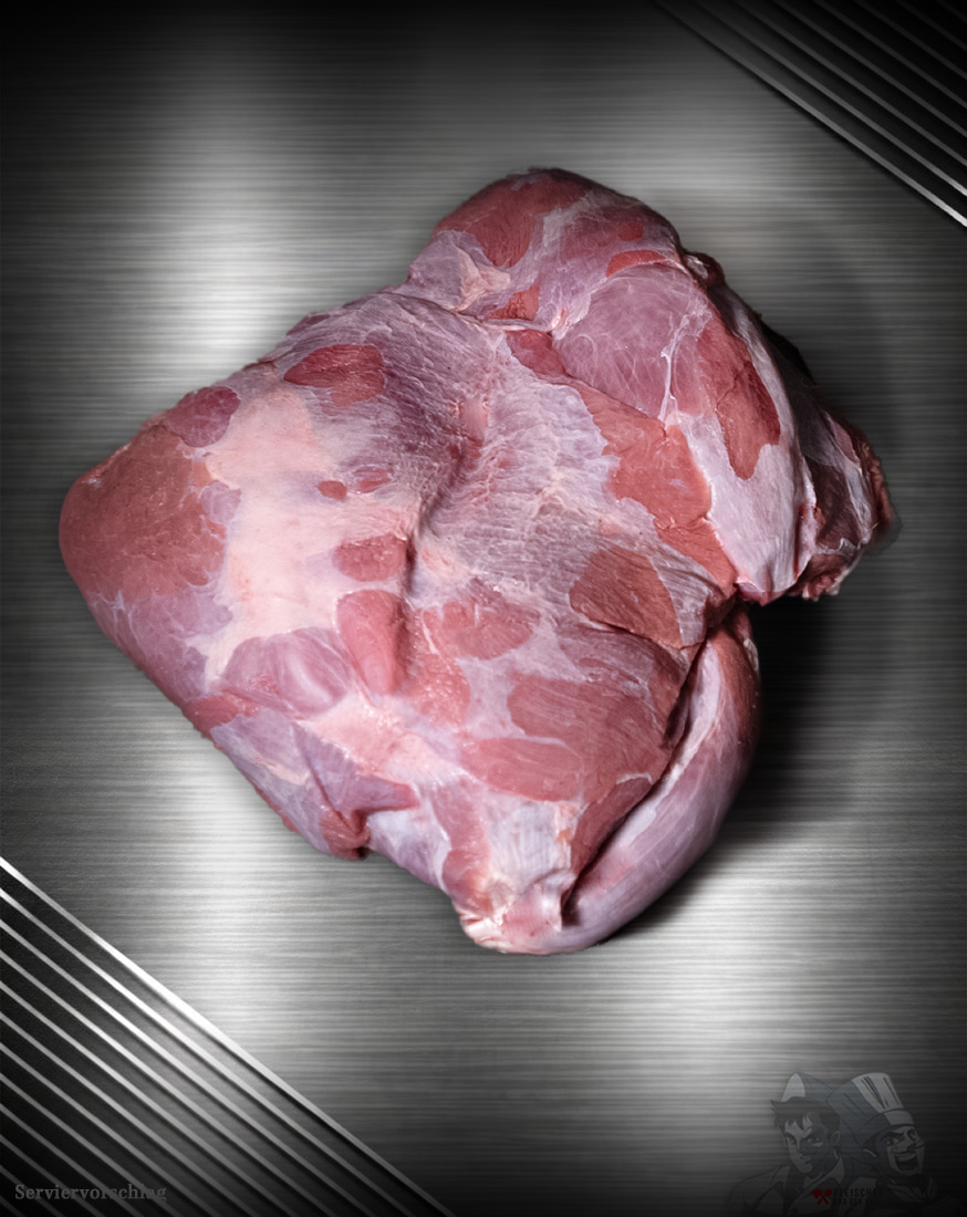 Wildschweinkeule ohne Knochen aus Pommern – naturbelassen und kräftig Ausgelöste Wildschweinkeule ohne Knochen aus Pommern, dunkel und fein marmoriert