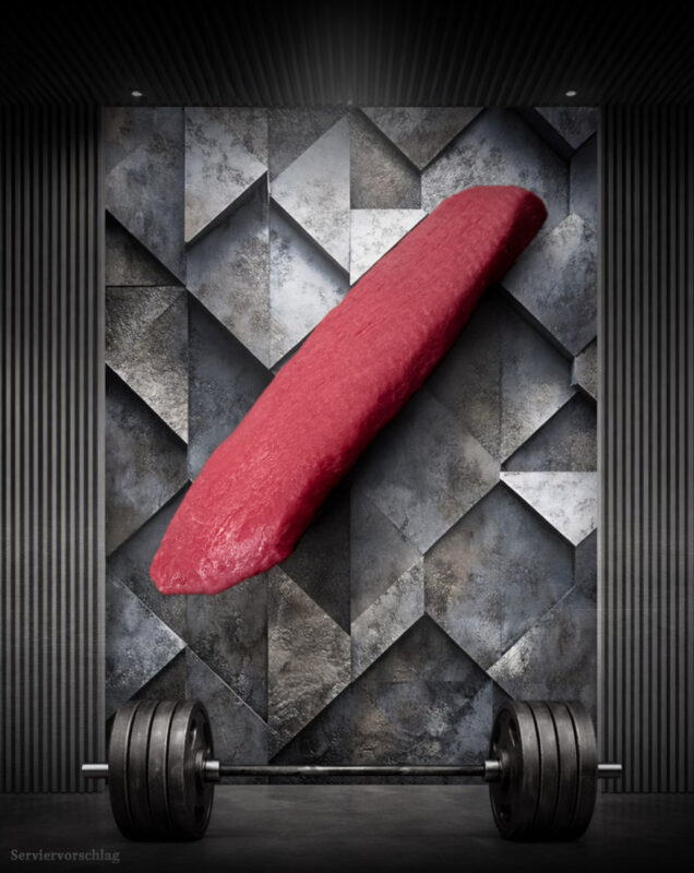 Athleten Lammlachse natur roh als mageres Lendenfilet vom deutschen Weidelamm edel präsentiert